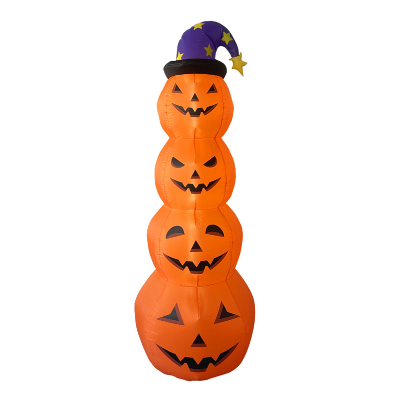 8フィートハロウィーンインフレータブルスタッキングカボチャ