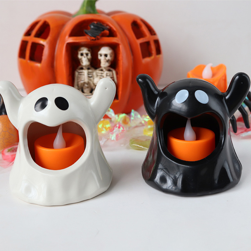 ハロウィーンゴーストプラスチックティアライトキャンドルホルダー