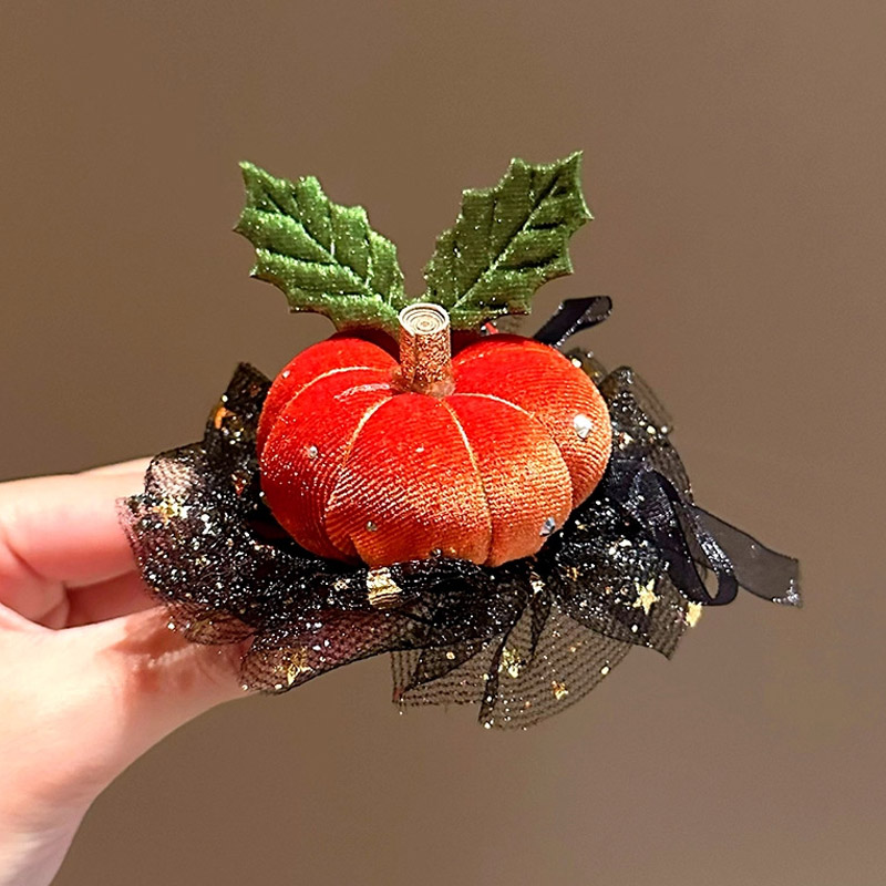 ハロウィンかぼちゃのヘアクリップ