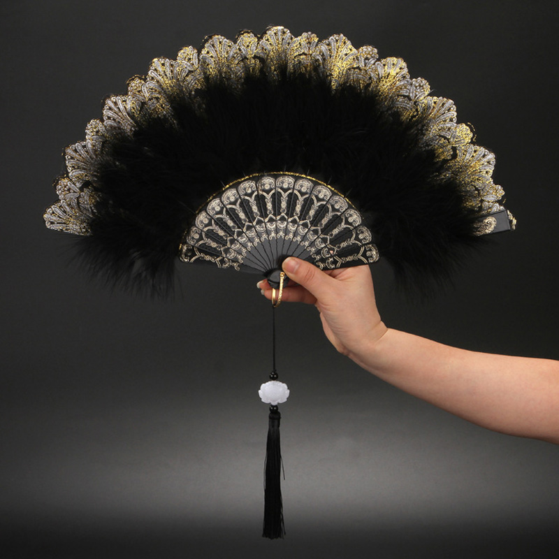 ロリィタカラフル羽根扇子